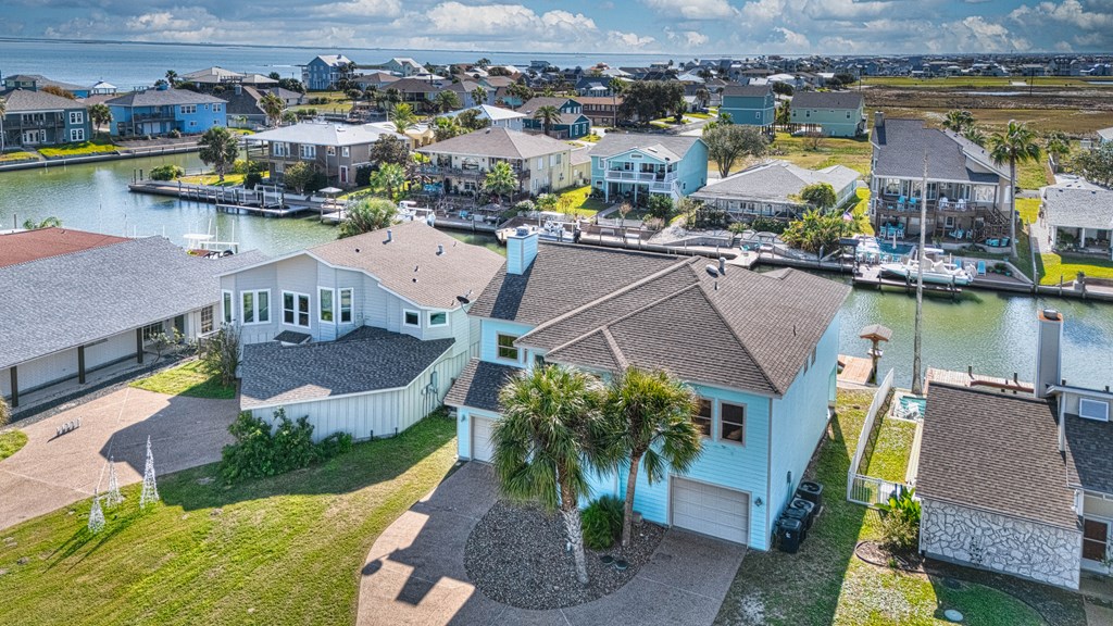Waterfront homes along the Texas Coastal Bend near Rockport, Texas